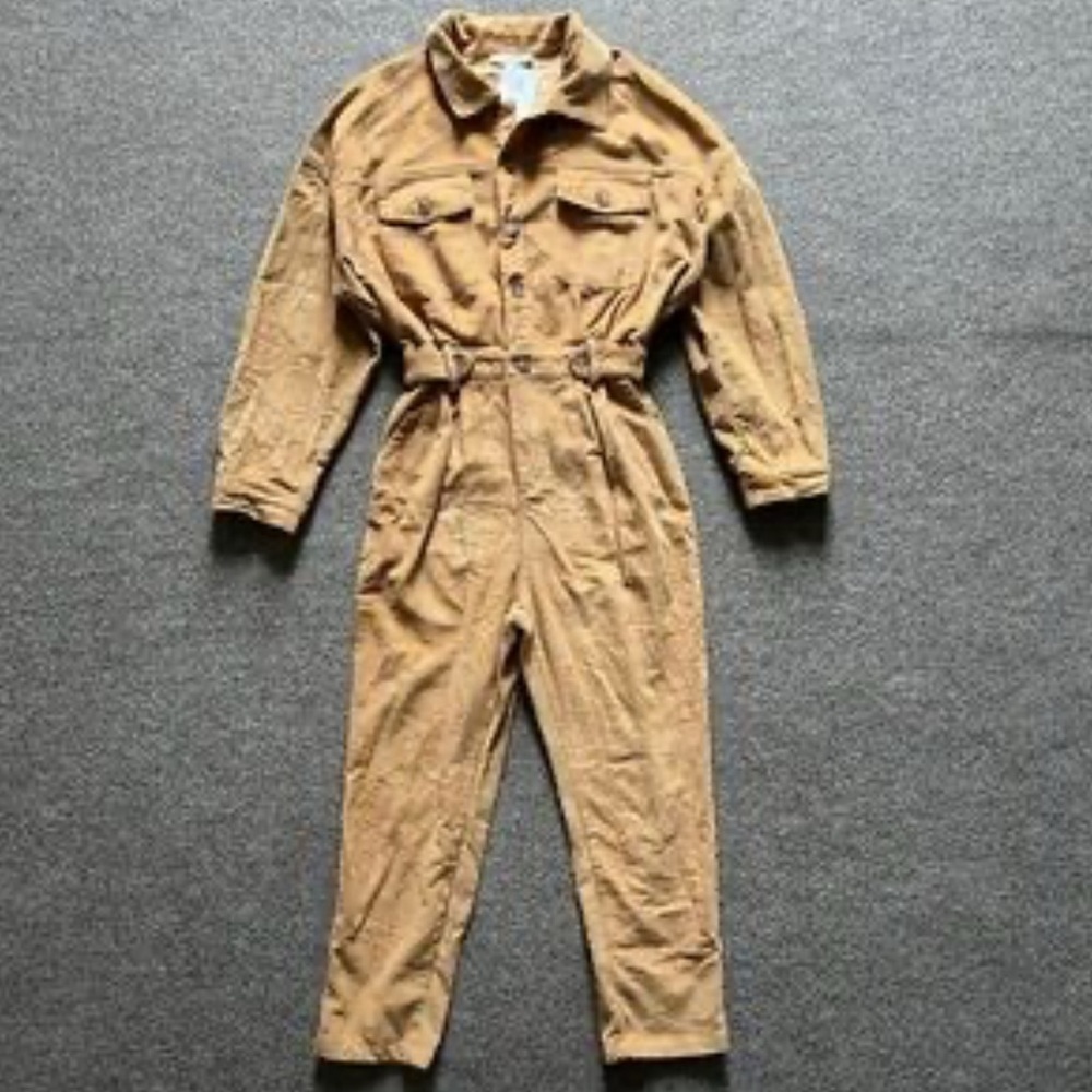12th tribe corduroy jumpsuit brown tan indie core boho oversized chic small - Picture 3 of 6